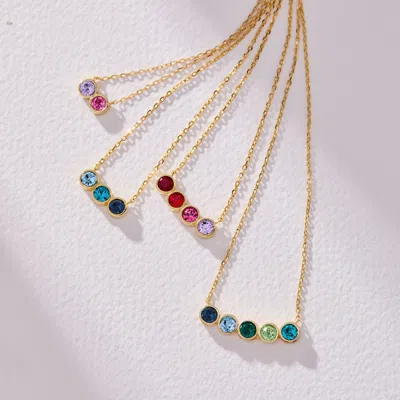 Evesaddiction Custom Birthstone Bezel Set Necklace In Gold