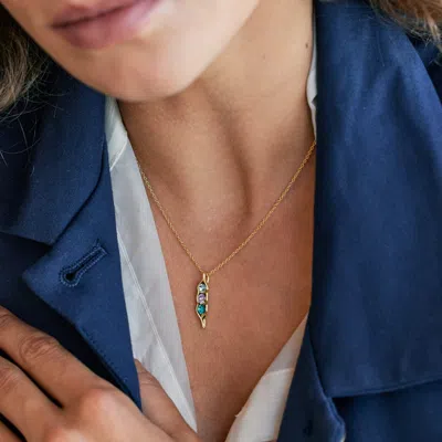 Evesaddiction Custom Birthstone Pea In A Pod Necklace In Gold