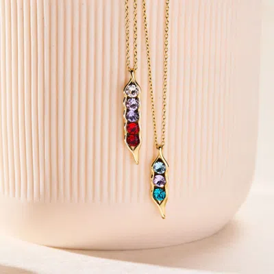 Evesaddiction Custom Birthstone Pea In A Pod Necklace In Gold