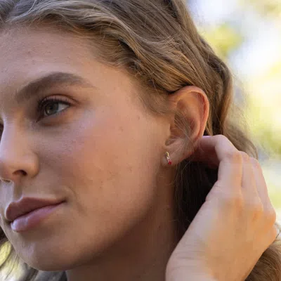 Evesaddiction Custom Bar Birthstone Earrings In Gold