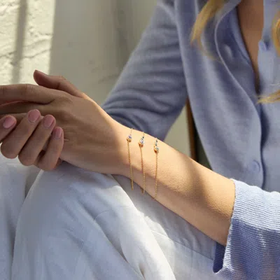 Evesaddiction Custom Mother And Children Birthstone Bracelet In Gold