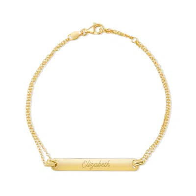 Evesaddiction Engravable Name Bar Bracelet - Gold In Gold