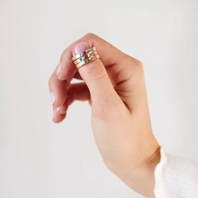 Evesaddiction Custom Stacking Name And Birthstone Ring In Gold