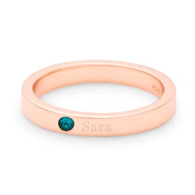 Evesaddiction Custom Stacking Name And Birthstone Ring - Rose Gold / 1 / 8 In Gold