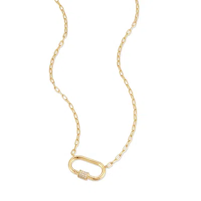 Evesaddiction Carabiner Charm Necklace In Gold