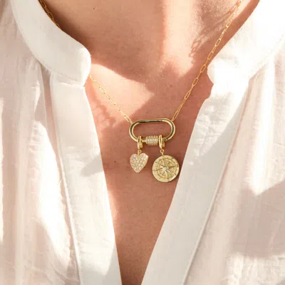 Evesaddiction Carabiner Charm Necklace In Gold