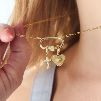 Evesaddiction Carabiner Charm Necklace In Gold