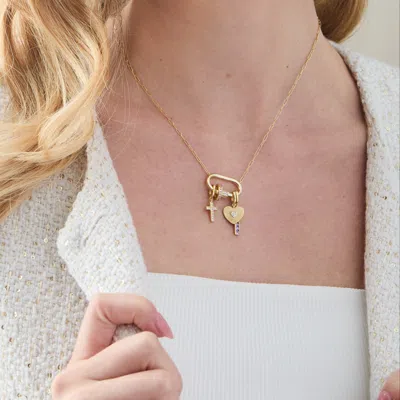 Evesaddiction Carabiner Charm Necklace In Gold