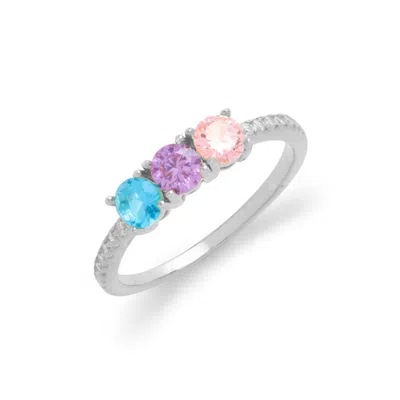 Evesaddiction Custom Birthstone Pave Band Eternity Ring In Metallic