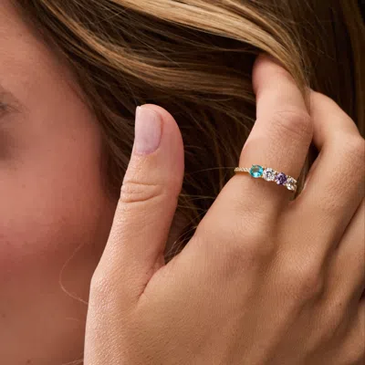 Evesaddiction Custom Birthstone Pave Band Eternity Ring In Metallic