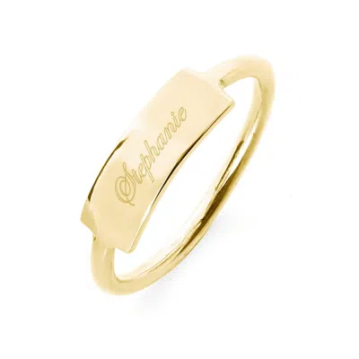 Evesaddiction Engravable Bar Ring In Gold