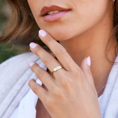 Evesaddiction Engravable Bar Ring In Gold