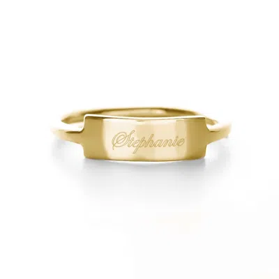 Evesaddiction Engravable Bar Ring In Gold