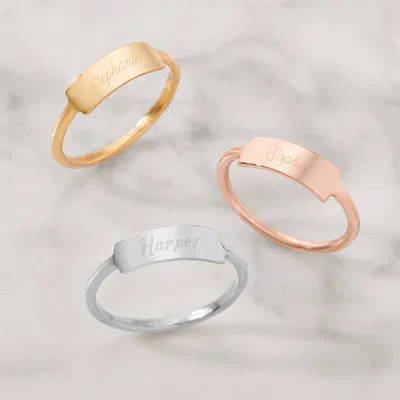 Evesaddiction Engravable Bar Ring In Gold