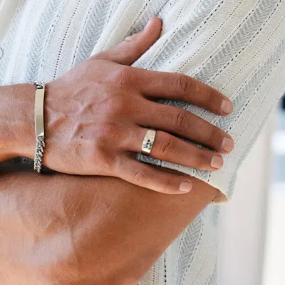 Evesaddiction Men's Custom Family Birthstone Ring In Silver