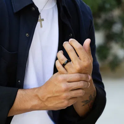 Evesaddiction Black Plate Stainless Steel Band In Black