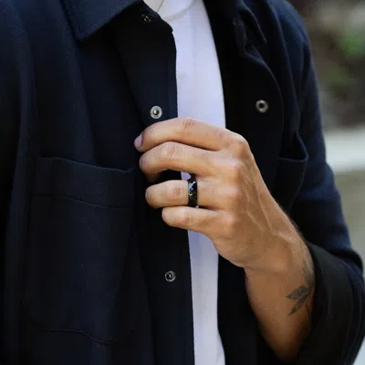 Evesaddiction Black Plate Stainless Steel Band In Black