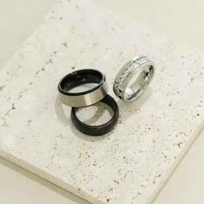 Evesaddiction Black Plate Stainless Steel Band In Black