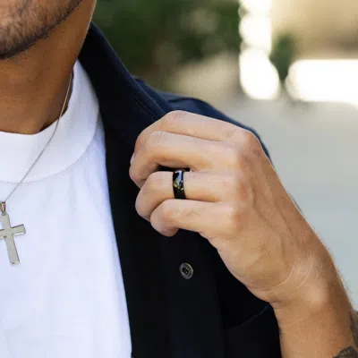 Evesaddiction Black Plate Stainless Steel Band In Black