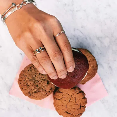 Evesaddiction Custom Birthstone Petite Cuff Ring In Gold