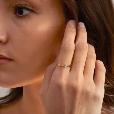 Evesaddiction Custom Petite Birthstone Ring In Gold