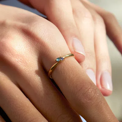 Evesaddiction Custom Petite Birthstone Ring In Gold