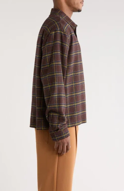 Santo Studio Scobello Plaid Flannel Button-up Shirt In Brown