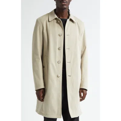 Herno Water Resistant Cotton Stretch Twill Topcoat In Neutral