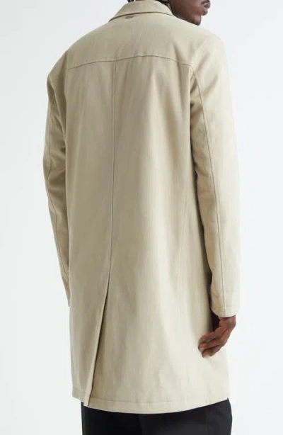 Herno Water Resistant Cotton Stretch Twill Topcoat In Neutral