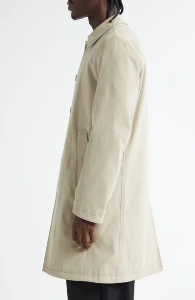 Herno Water Resistant Cotton Stretch Twill Topcoat In Neutral