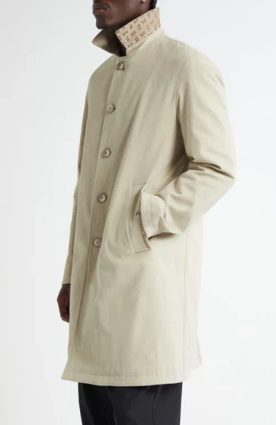 Herno Water Resistant Cotton Stretch Twill Topcoat In Neutral