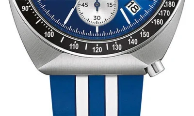 Bulova Shelby Chronograph Rubber Strap Watch, 43mm In Blue