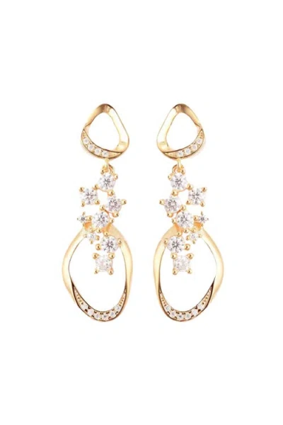 Lucy Quartermaine Volcan Earrings With White Topaz In Gold