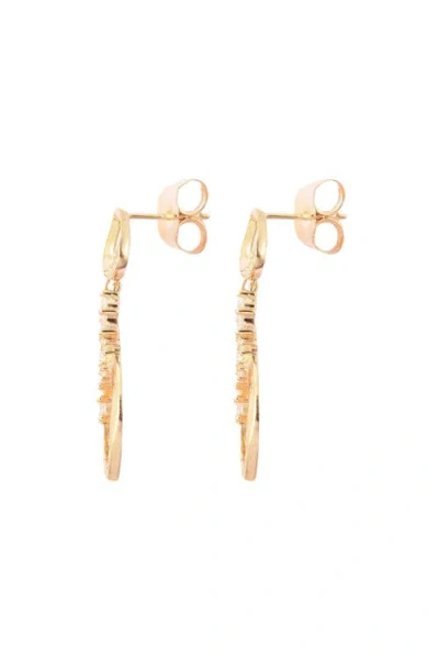 Lucy Quartermaine Volcan Earrings With White Topaz In Gold