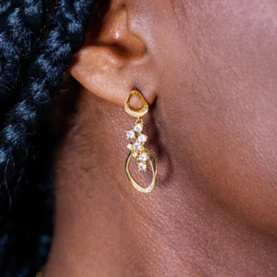 Lucy Quartermaine Volcan Earrings With White Topaz In Gold