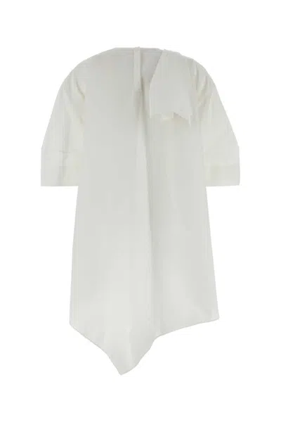 Givenchy Asymmetric Mini Dress Draped Detail In White
