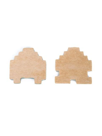 Anya Hindmarch Mini Space Invader&trade; Stickers For Handbag, Mustard/verdian In Yellow