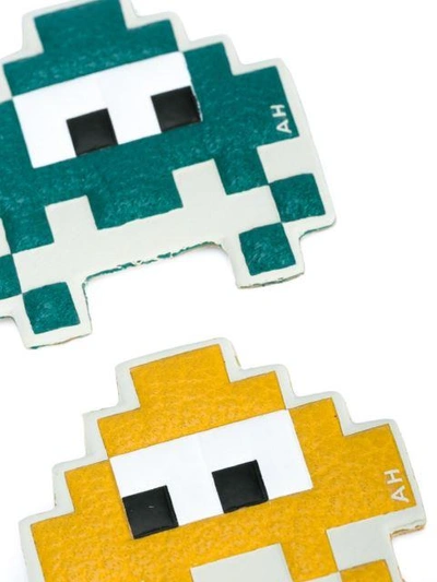 Anya Hindmarch Mini Space Invader&trade; Stickers For Handbag, Mustard/verdian In Yellow