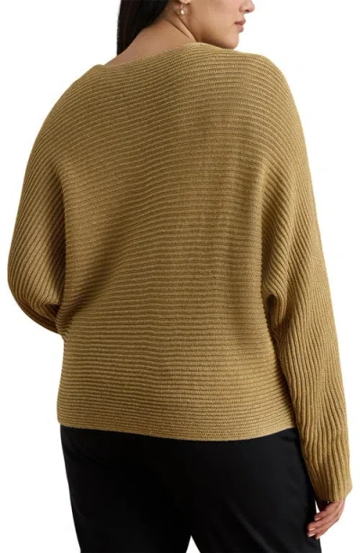 Ralph Lauren Lauren  Metallic Dolman Sweater In Brown