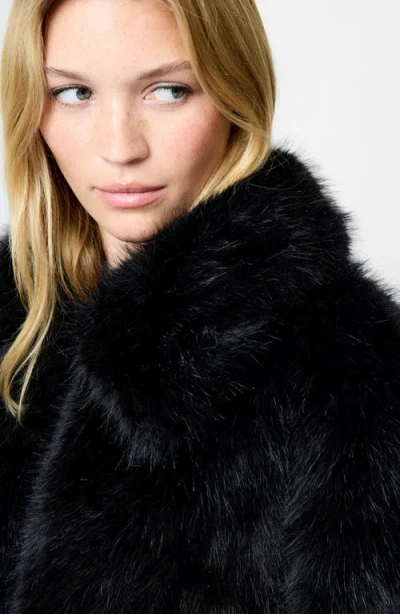 French Connection Rena Faux Fur Crop Jacket In Black