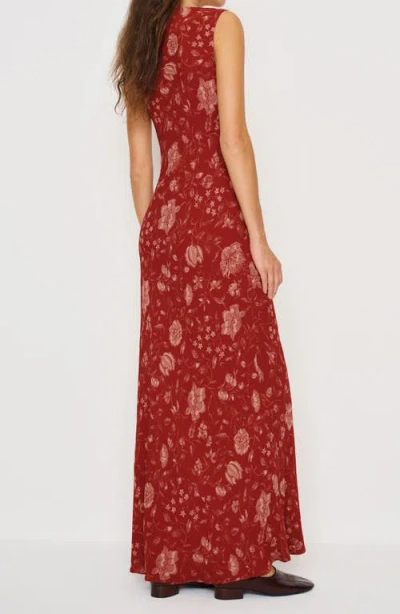 Reformation Prescott Floral-print Chiffon Maxi Dress In Red