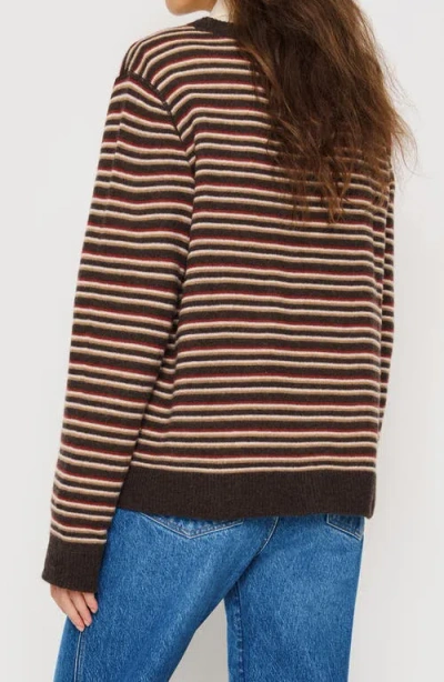 Reformation Womens Compost Multi Stripe Boyfriend Stripe-print Cashmere Jumper Xl