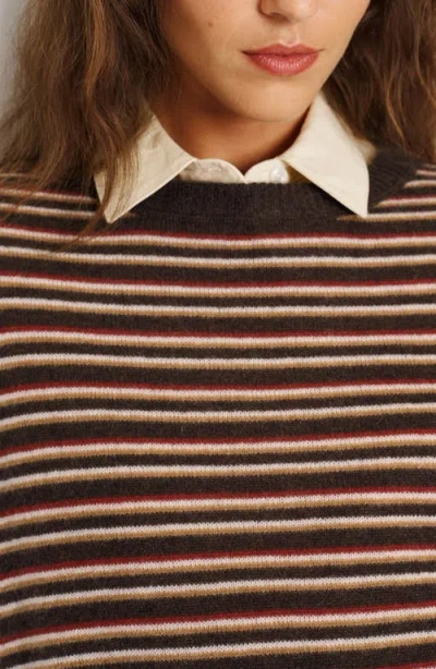 Reformation Womens Compost Multi Stripe Boyfriend Stripe-print Cashmere Jumper Xl