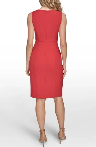 Donna Karan New York Sleeveless Sheath Dress In Red