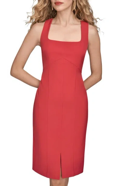 Donna Karan New York Sleeveless Sheath Dress In Red