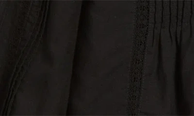 Madewell Lace-insert Ruffled Pintuck Long-sleeve Top In Black