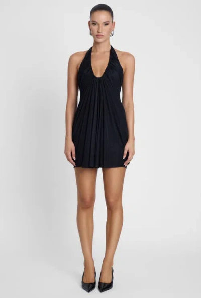 Leau Odyssey Drape Mini Dress In Black