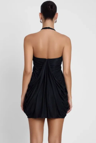 Leau Odyssey Drape Mini Dress In Black