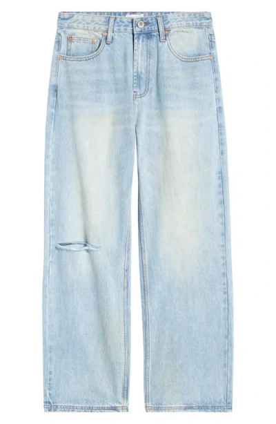 Elwood Ripped Baggy Straight Leg Jeans In Blue