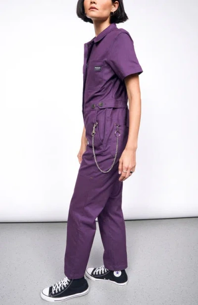 Wildfang The Essential High Waisted Coverall In Purple